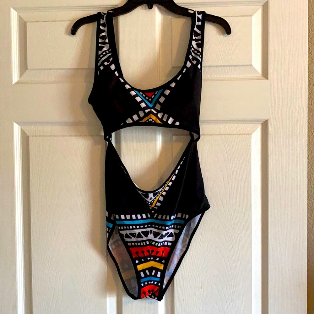 Tribal print one piece swim suit. XL.